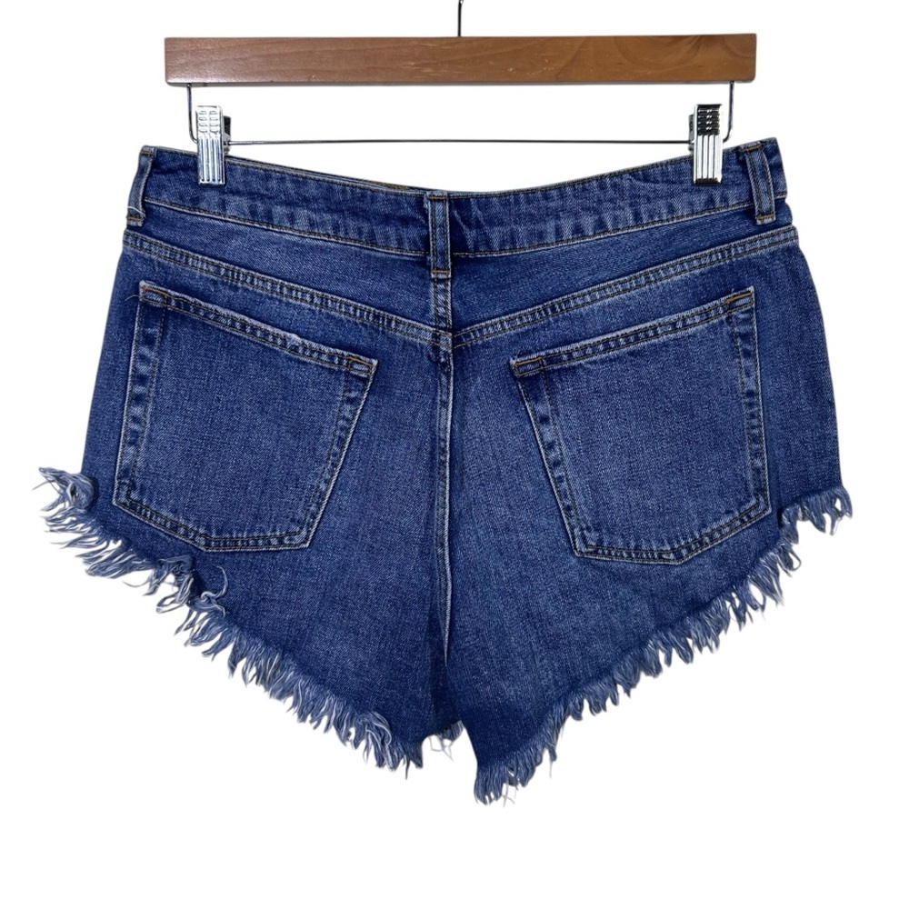Top Shop Moto Kiri Denim Shorts Size 14 - Picture 3 of 5